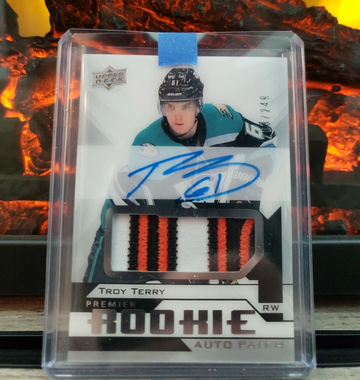 2018-19 UD PREMIER ROOKIE TROY TERRY RC AUTO PATCH SP #/249