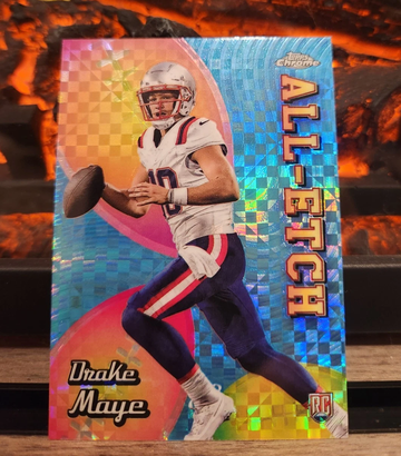 2024 Topps Chrome NFL Football Drake Maye All-Etch X-Fractor SP RC