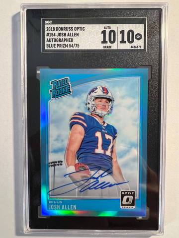 2018 Donruss Optic Josh Allen Blue Prizm Auto SGC 10 Gem Mint