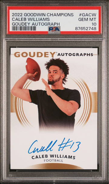 2022 Goodwin Champions Caleb Williams GOUDEY Autograph PSA 10