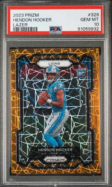 Hendon Hooker 2023 Panini Prizm Orange Lazer Prizm Rookie RC #329 PSA 10 GEM