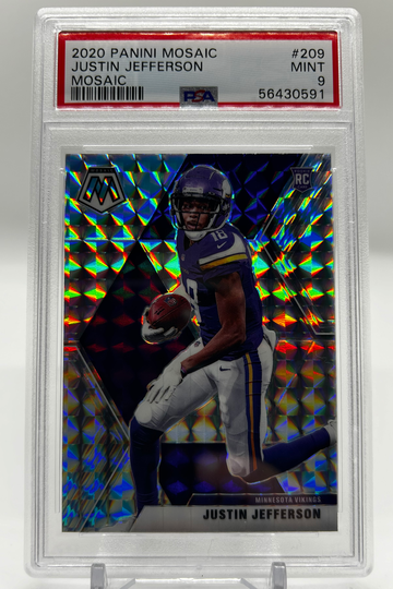 2020 Panini Mosaic #209 Justin Jefferson Mosaic Prizm PSA 9