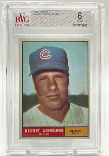 1961 Topps #88 Richie Ashburn BVG 6 EX-MT