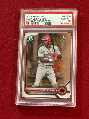 2022 Bowman Chrome Prospects ELLY DE LA CRUZ 1st Rookie Card RC PSA 10 GEM MINT