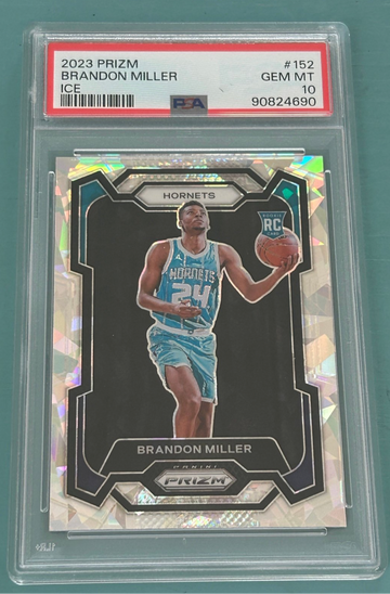 2023 Panini Prizm Ice #152 Brandon Miller RC Rookie Gem Mint PSA 10 SP