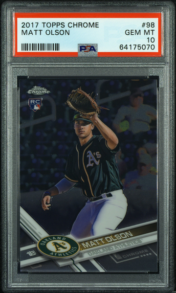 2017 Topps Chrome Matt Olson #98 PSA 10