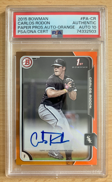 Carlos Rodon 2015 Bowman 1st Autograph Orange /25 PSA Auto 10