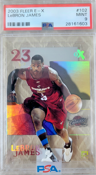 2003-04 Lebron James Fleer E-X #102 PSA 9