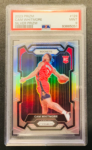 2023-24 Panini Prizm CAM WHITMORE #129 Silver Prizm RC PSA 9 Houston Rockets