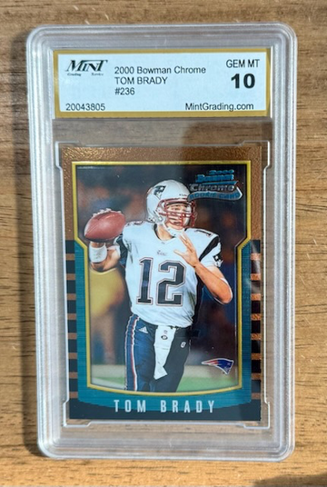 2000 Bowman Chrome TOM BRADY #236 Mint Grading MGS Gem Mint 10 RC Patriots