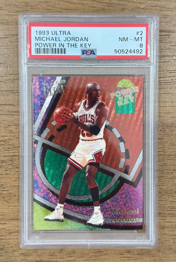 1993-94 Fleer Ultra MICHAEL JORDAN #2 Power in the Key Foil Insert PSA 8 Bulls