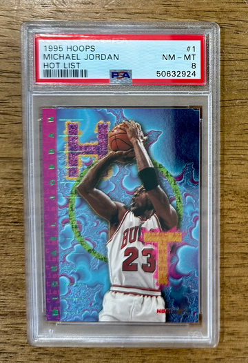 1995-96 NBA Hoops MICHAEL JORDAN Hot List Foil Insert #1 PSA 8 Chicago Bulls