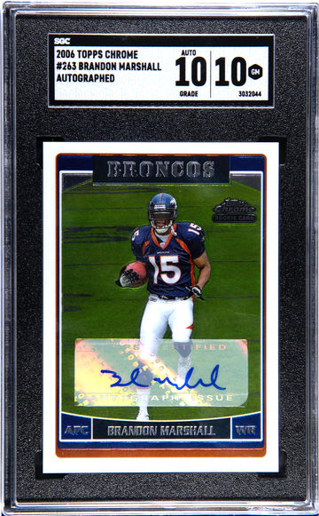 2006 Topps Chrome Brandon Marshall Auto SGC 10 #263