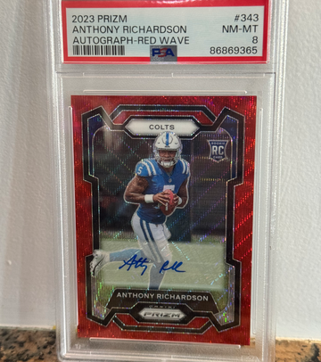 2023 Prizm Anthony Richardson Red Wave Prizm Auto /149 PSA 8