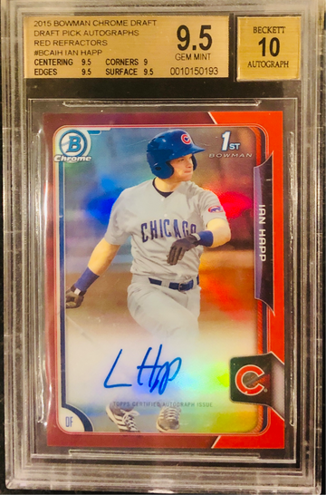 Ian Happ 2015 Bowman Chrome Red 1st Auto /5!