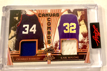 Charles Barkley Karl Malone Sealed 2023 Leaf Art of Sport Dual Jersey Patch /30!
