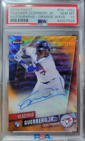 2019 Topps Finest Vladimir Guerrero Jr Orange Wave Autograph PSA 10