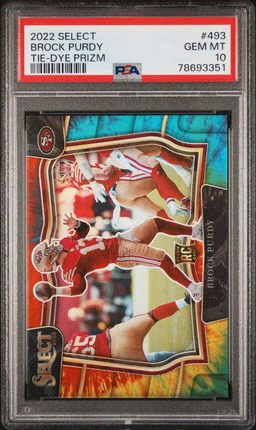 2022 Panini Select Brock Purdy Tie-Dye Prizm PSA 10