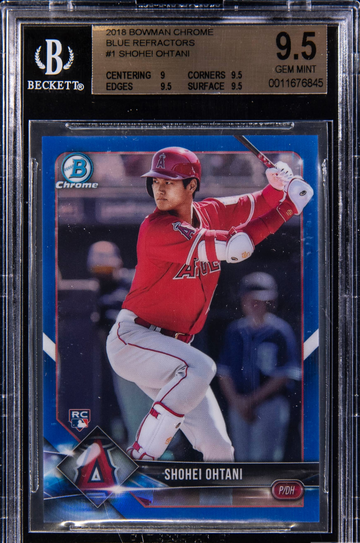 2018 Bowman Chrome Blue Refractors #1 Shohei Ohtani RC BGS 9.5