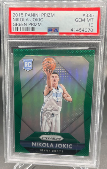 2015-16 Nikola Jokic Prizm Green PSA 10 Rookie RC #335