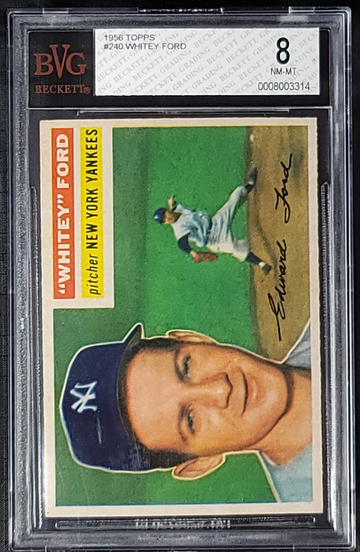 Whitey Ford 1956 Topps #240 Beckett BVG 8 NM-MT
