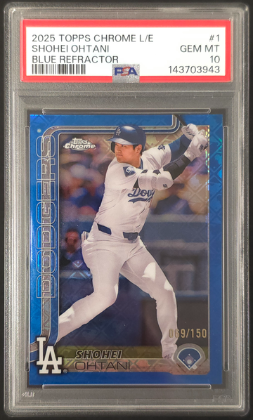2025 Topps Chrome Logofractor Shohei Ohtani Blue Refractor /150 Gem Mint PSA 10