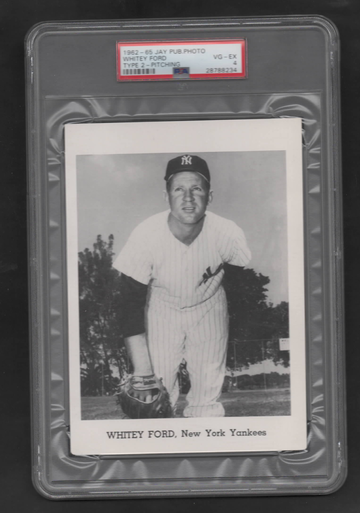 1962-65 Jay Publishing Photo Type 2 Whitey Ford Pitching PSA 4