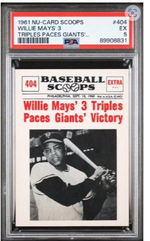 1961 Nu-Card Scoops #404 Willie Mays PSA 5