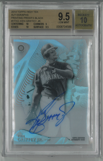 2014 Topps High Tek Auto Printing Proofs Black 1/1 Ken Griffey Jr. BGS 9.5