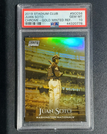 2019 topps stadium club chrome juan soto gold minted refractor psa 10