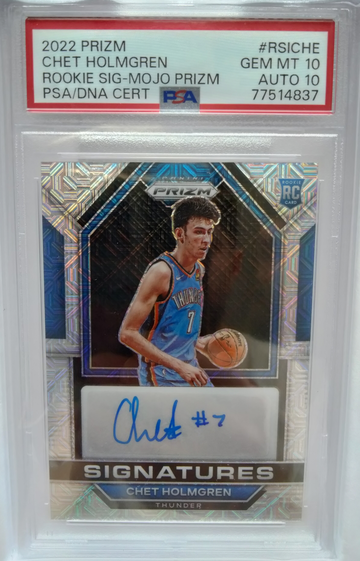 Chet Holmgren 2022 Prizm Mojo Auto /25 PSA 10 Auto 10 Rookie Signatures #RSICHE
