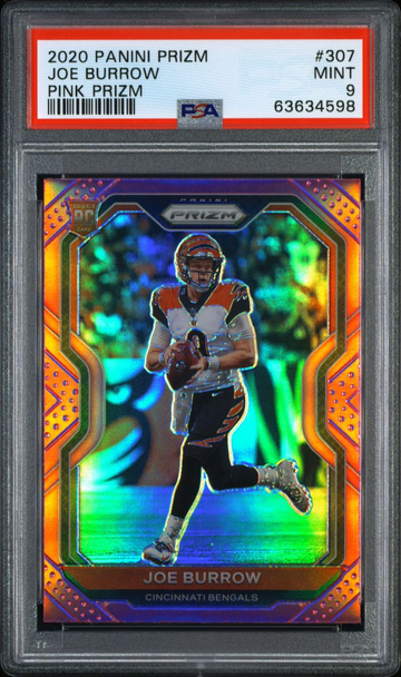 2020 Panini Prizm Joe Burrow Pink PSA 9 #307