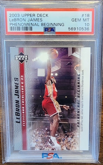 03 upper deck #18 lebron james phenomenal beginning RC psa10