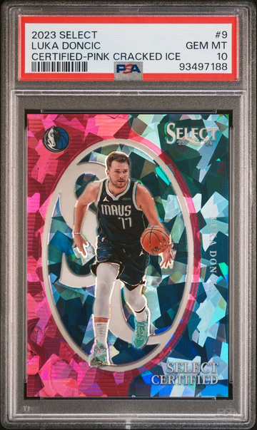 23 select #9 luka doncic certified pink cracked ice /99 psa10 pop19
