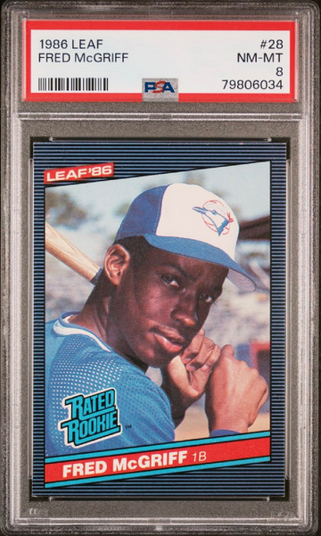 1986 Leaf Fred McGriff Rookie PSA 8