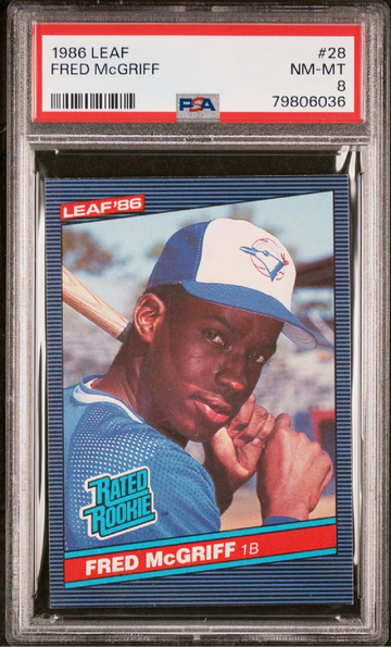 1986 Leaf Fred Mcgriff Rookie PSA 8