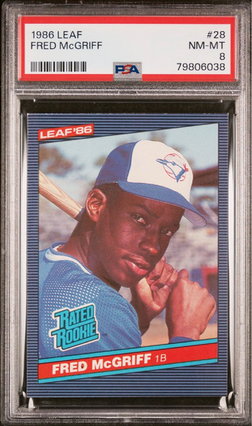 1986 Leaf Fred Mcgriff Rookie PSA 8