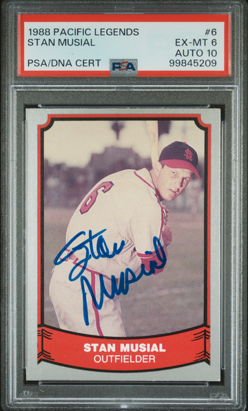 1988 Pacific Legends Stan Musial PSA 6 with 10 auto
