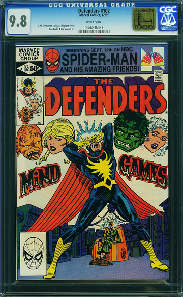 Defenders #102 CGC 9.8 White Pages Golden State Pedigree 1 of 8 on Census 1981