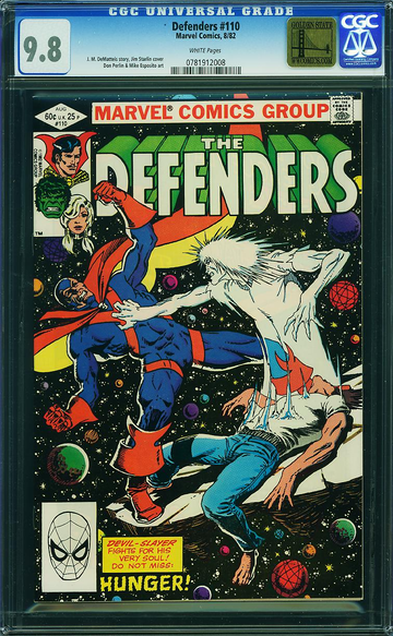 Defenders #110 CGC 9.8 White Pages Golden State Pedigree 1 of 9 on Census 1982