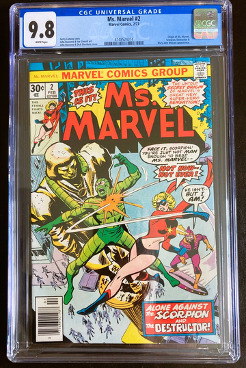 Ms. Marvel #2 CGC 9.8 WP 2nd Appearance & Origin Feb 77