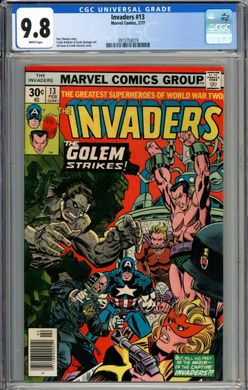 Invader 13 CGC 9.8 White Pages Golem Marvel 2/77
