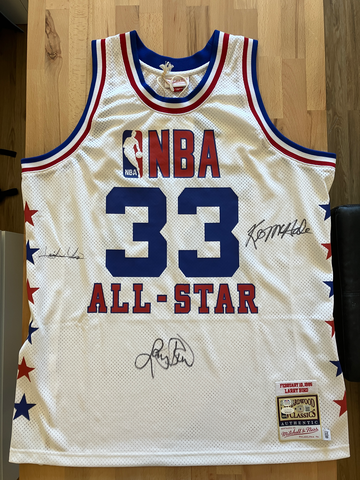 1985 NBA All Star jersey signed by Larry Bird, Kevin McHale, Isiah Thomas (Pistons) with COAs