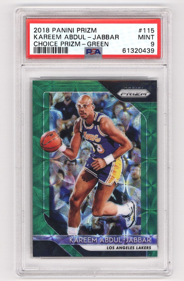 KAREEM ABDUL JABBAR PSA 9 PANINI PRIZM CHOICE GREEN PRIZM 6/8