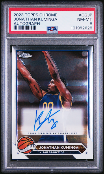 2023 Topps Chrome Jonathan Kuminga Auto PSA 8