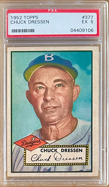1952 Topps CHUCK DRESSEN #377 PSA 5 High Number