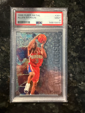 1996 Fleer Metal #201 Allen Iverson PSA 9