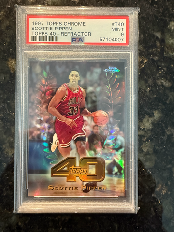 1997 Topps Chrome Topps 40 Refractor Scottie Pippen #T40 PSA 9