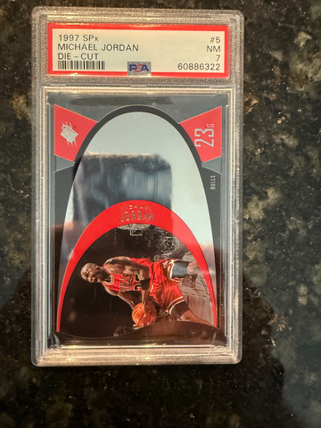 1997 SPx Die Cut Michael Jordan #5 PSA 7
