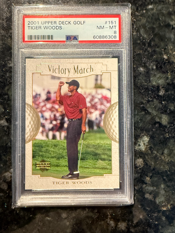 2001 Upper Deck Golf Tiger Woods #151 PSA 8